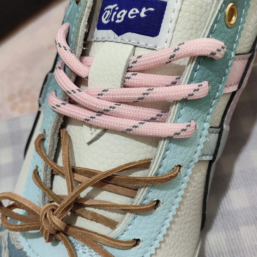 Onitsuka Tiger by Asics Women’s Pastel Blue, Pink & White Sneakers - Picture 3 of 7
